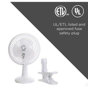 Genesis 6-Inch Clip Convertible Table-Top & Clip Fan Two Quiet Speeds New